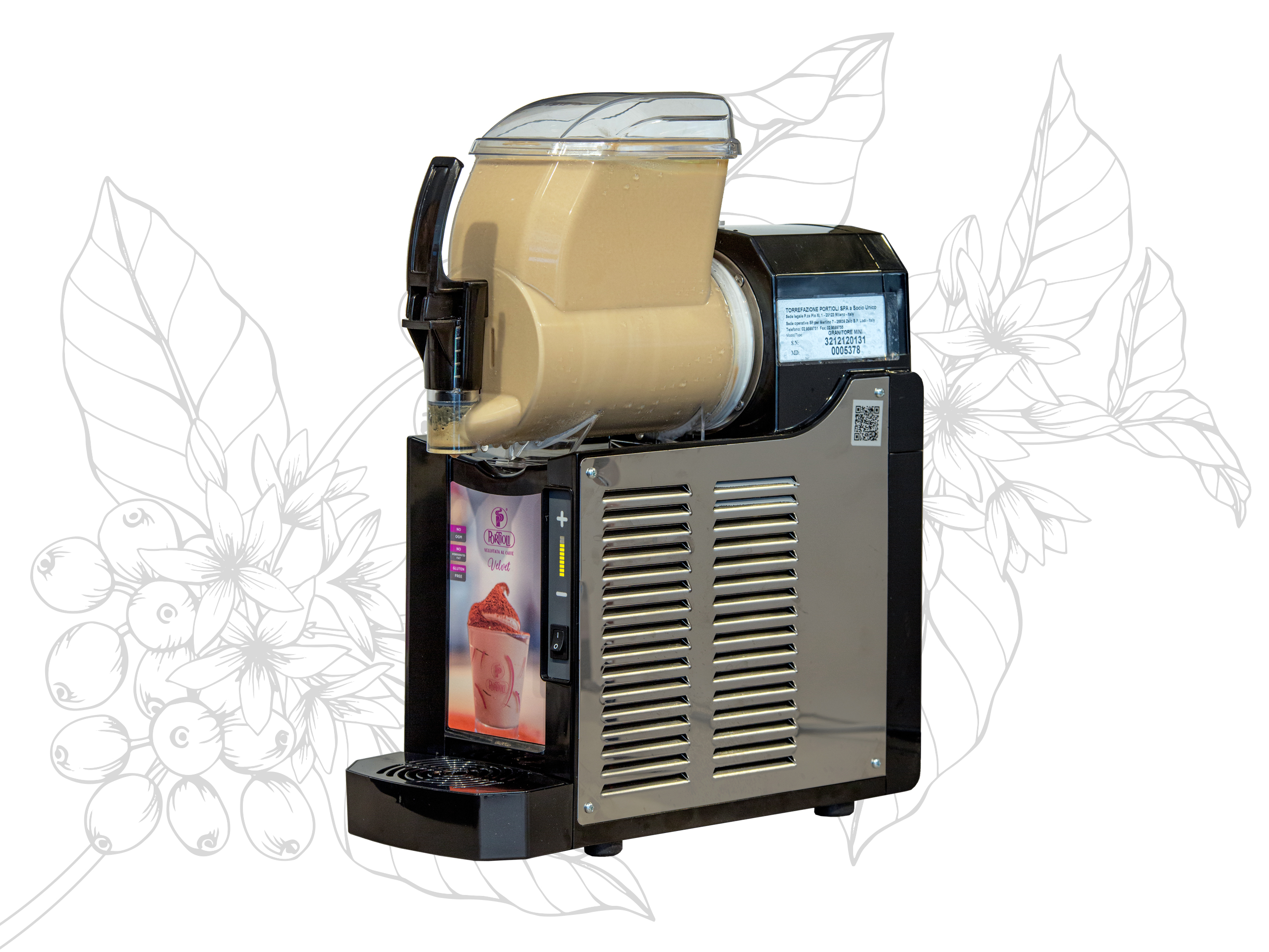 Mini Portioli slushy maker for bars: enjoy Velvet coffee creamer